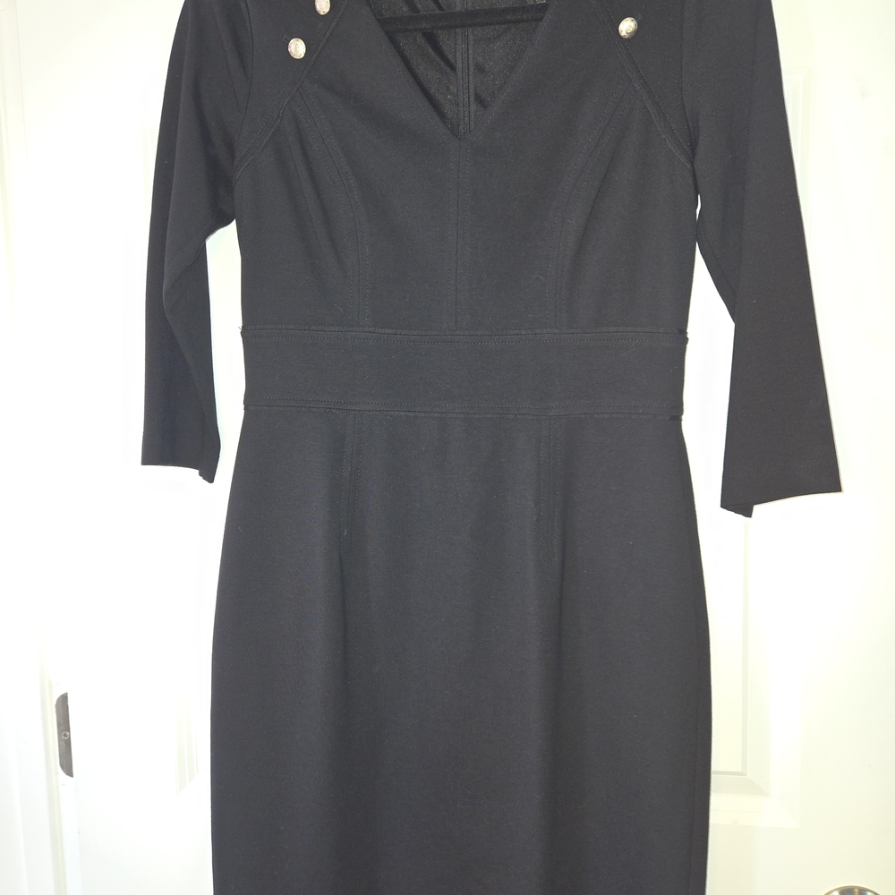 White House Black Market Black Long Sleeve Dress